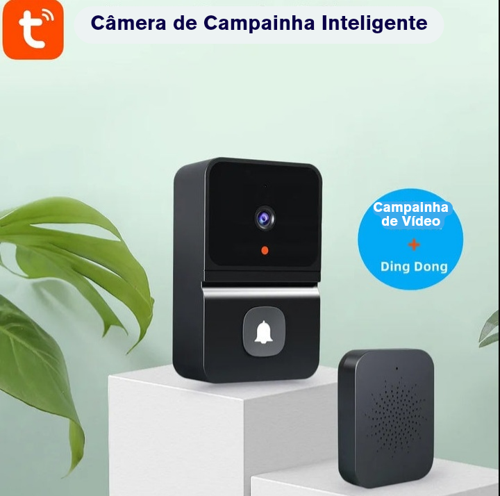 Campainha Inteligente - Conecte-se de Forma Inteligente com a Campainha Visionária: Chamadas de Vídeo Instantâneas para uma Recepção Moderna e Segura! (+ Frete Grátis)