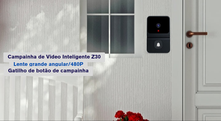 Campainha Inteligente - Conecte-se de Forma Inteligente com a Campainha Visionária: Chamadas de Vídeo Instantâneas para uma Recepção Moderna e Segura! (+ Frete Grátis)