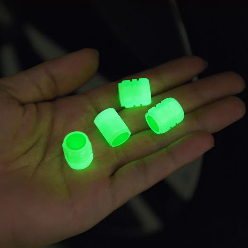 Tampas Fluorescentes para Válvulas de Pneu - Tampas luminosas que garantem visibilidade extra no escuro (+ Frete Grátis)